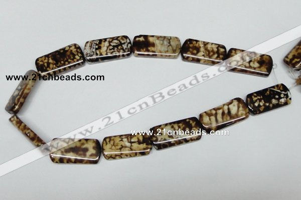 CAB640 15.5 inches 15*30mm rectangle leopard skin agate beads