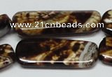 CAB641 15.5 inches 15*40mm rectangle leopard skin agate beads