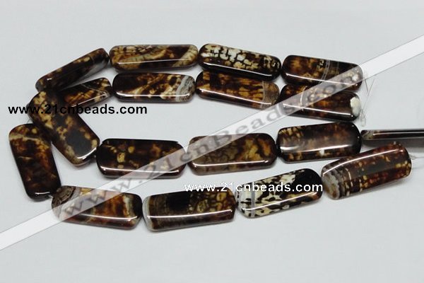 CAB641 15.5 inches 15*40mm rectangle leopard skin agate beads