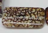 CAB642 15.5 inches 20*40mm rectangle leopard skin agate beads