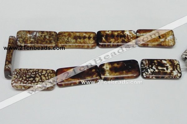 CAB642 15.5 inches 20*40mm rectangle leopard skin agate beads