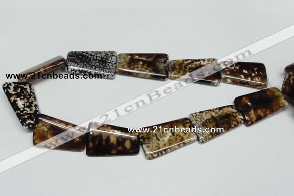 CAB643 15.5 inches 20*35mm trapezoid leopard skin agate beads