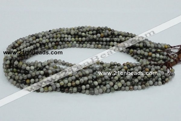 CAB65 15.5 inches 4mm round silver needle agate gemstone beads
