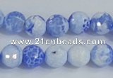 CAB650 15.5 inches 10mm faceted round fire crackle agate beads