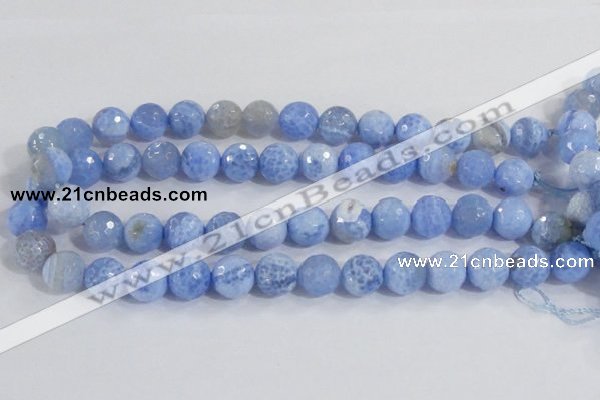 CAB651 15.5 inches 14mm faceted round fire crackle agate beads