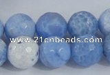 CAB652 15.5 inches 16mm faceted round fire crackle agate beads