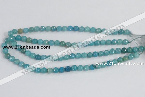 CAB653 15.5 inches 8mm faceted round fire crackle agate beads