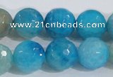 CAB656 15.5 inches 14mm faceted round fire crackle agate beads