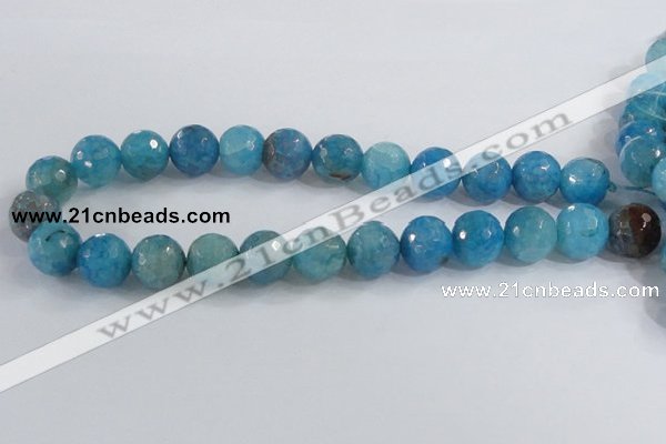 CAB657 15.5 inches 16mm faceted round fire crackle agate beads