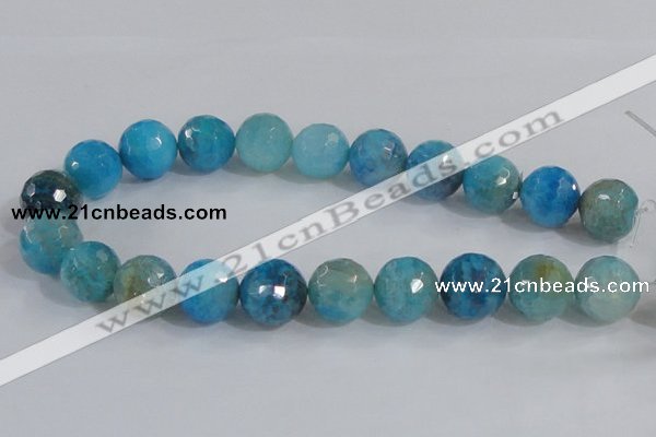 CAB658 15.5 inches 18mm faceted round fire crackle agate beads