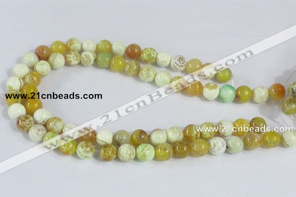 CAB661 15.5 inches 12mm round fire crackle agate beads wholesale