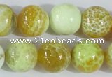 CAB663 15.5 inches 16mm round fire crackle agate beads wholesale