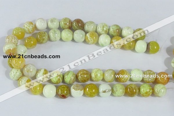 CAB663 15.5 inches 16mm round fire crackle agate beads wholesale