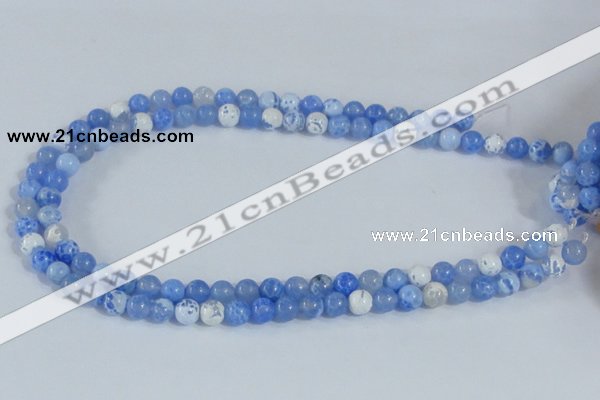 CAB665 15.5 inches 6mm round fire crackle agate beads wholesale