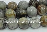 CAB68 15.5 inches 12mm round silver needle agate gemstone beads