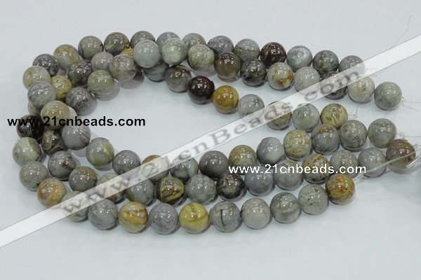 CAB69 15.5 inches 14mm round silver needle agate gemstone beads