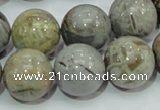 CAB70 15.5 inches 16mm round silver needle agate gemstone beads