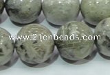 CAB71 15.5 inches 20mm round silver needle agate gemstone beads