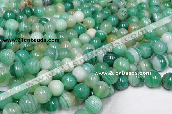 CAB718 15.5 inches 14mm round green agate gemstone beads wholesale