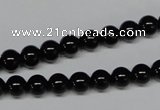 CAB723 15.5 inches 6mm round black agate gemstone beads wholesale