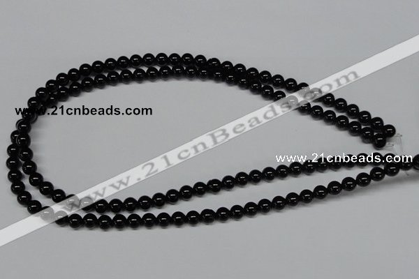 CAB723 15.5 inches 6mm round black agate gemstone beads wholesale