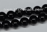 CAB725 15.5 inches 10mm round black agate gemstone beads wholesale