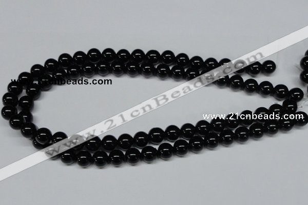 CAB725 15.5 inches 10mm round black agate gemstone beads wholesale