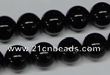 CAB726 15.5 inches 12mm round black agate gemstone beads wholesale