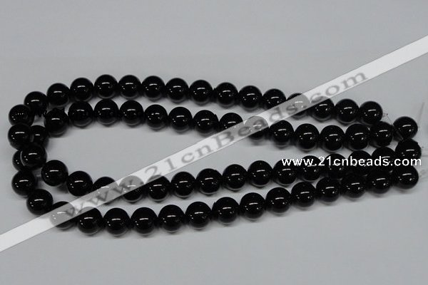 CAB726 15.5 inches 12mm round black agate gemstone beads wholesale