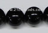 CAB730 15.5 inches 20mm round black agate gemstone beads wholesale