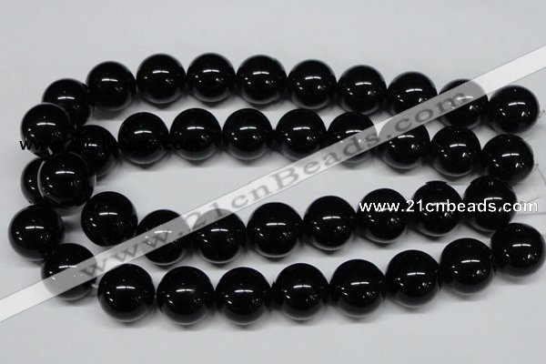 CAB730 15.5 inches 20mm round black agate gemstone beads wholesale