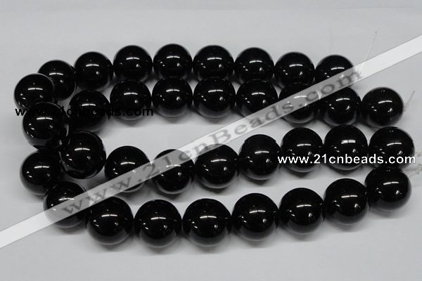 CAB731 15.5 inches 22mm round black agate gemstone beads wholesale