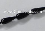 CAB734 15.5 inches 6*16mm teardrop black agate gemstone beads