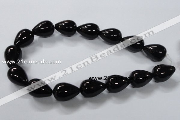 CAB742 15.5 inches 18*24mm teardrop black agate gemstone beads