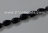 CAB744 15.5 inches 6*8mm flat teardrop black agate gemstone beads