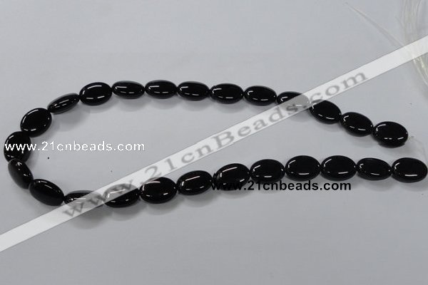 CAB758 15.5 inches 12*16mm oval black agate gemstone beads wholesale