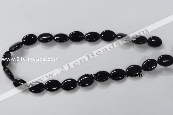 CAB759 15.5 inches 13*18mm oval black agate gemstone beads wholesale