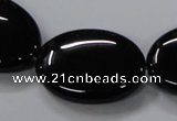 CAB764 15.5 inches 22*30mm oval black agate gemstone beads wholesale