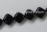 CAB765 15.5 inches 10*10mm diamond black agate gemstone beads