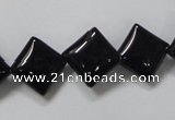 CAB766 15.5 inches 12*12mm diamond black agate gemstone beads