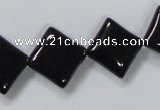 CAB767 15.5 inches 14*14mm diamond black agate gemstone beads