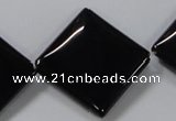 CAB768 15.5 inches 25*25mm diamond black agate gemstone beads