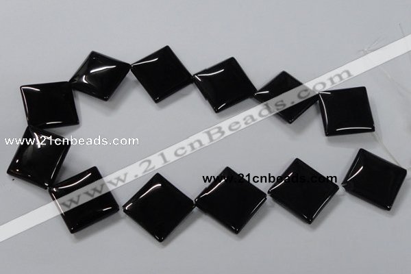 CAB768 15.5 inches 25*25mm diamond black agate gemstone beads