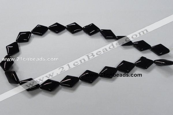 CAB769 15.5 inches 15*20mm rhombic black agate gemstone beads