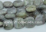 CAB77 15.5 inches 12*12mm square silver needle agate gemstone beads