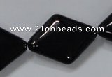 CAB770 15.5 inches 22*30mm rhombic black agate gemstone beads