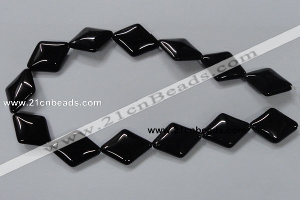 CAB770 15.5 inches 22*30mm rhombic black agate gemstone beads