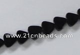 CAB774 15.5 inches 8*8mm triangle black agate gemstone beads