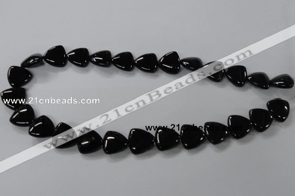 CAB776 15.5 inches 16*16mm triangle black agate gemstone beads