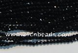 CAB780 15.5 inches 2mm faceted round black agate gemstone beads